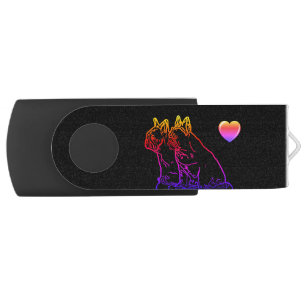 French Bulldogs two friends USB drive