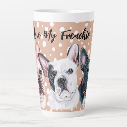 French Bulldogs watercolor Latte Mug