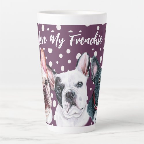 French Bulldogs watercolor Latte Mug