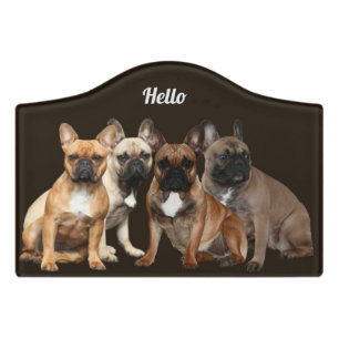 French Bulldogs What are you looking at ? Door Sign