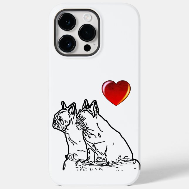 French Bulldogs with Heart French Bulldog Case-Mate iPhone Case (Back)
