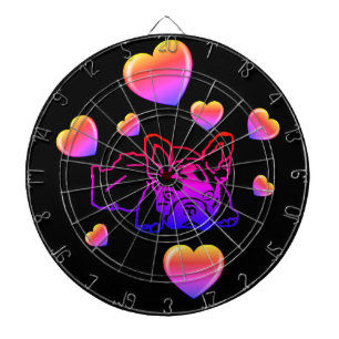 French Bulldogs with Heart French Bulldog Dart Board
