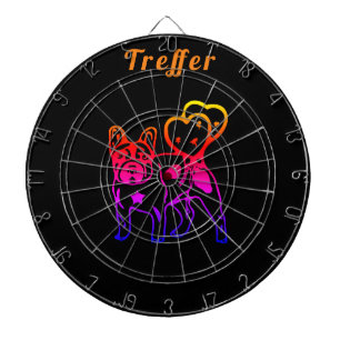 French Bulldogs with Heart French Bulldog Dart Board