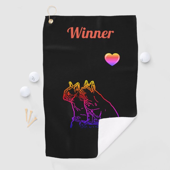 French Bulldogs with Heart French Bulldog Golf Towel (InSitu)