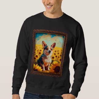 French Bullhuahua Painting Sunflower Flower Mom Wo Sweatshirt