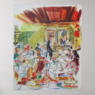 French Cafe 1960's Poster