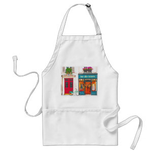 French Cafe Aux Fleurs Adult Apron