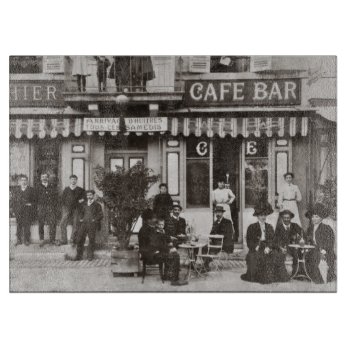 French Cafe Bar Street Scene Cutting Board by Past_Impressions at Zazzle