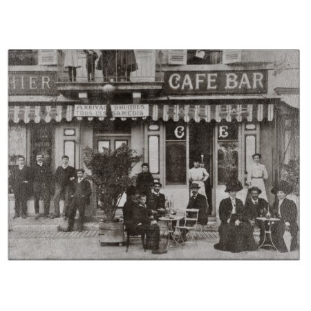 French Cafe Bar Street Scene Cutting Board