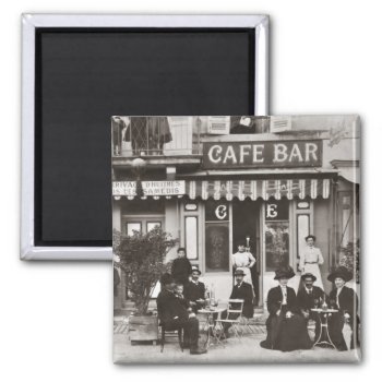 French Cafe Bar Street Scene Magnet by Past_Impressions at Zazzle