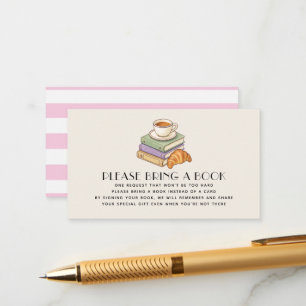 French Cafe Bébé Girl Book Request Baby Shower Enclosure Card