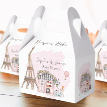 French Cafe Bonjour Bebe Paris Tea Baby Shower  Favor Boxes by Anietillustration at Zazzle