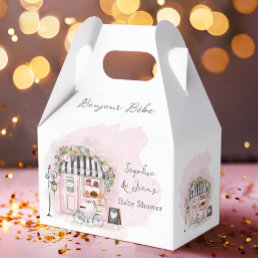 French Cafe Bonjour Bebe Paris Tea Baby Shower  Favor Boxes