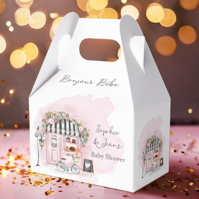 French Cafe Bonjour Bebe Paris Tea Baby Shower  Favor Boxes (Creator Uploaded)