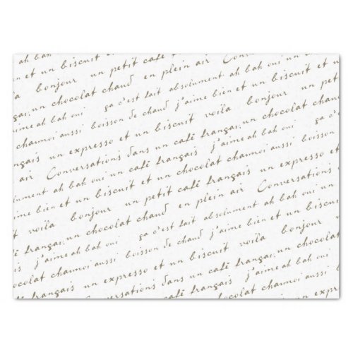 French Caf Conversations Sepia Words and Phrases  Tissue Paper