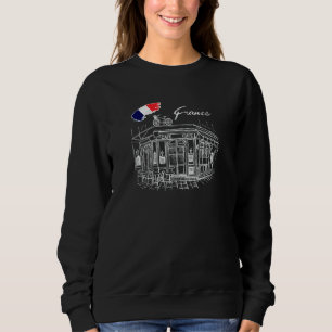 French Cafe Flag France Paris Parisian Bicycle Fun Sweatshirt