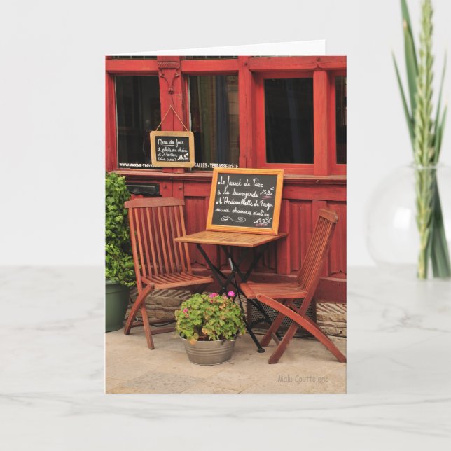 French Cafe Greeting Card (Front)