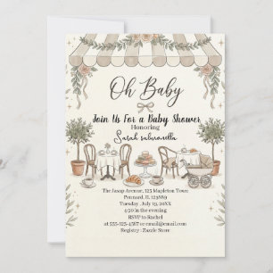 French Cafe Oh Baby Paris Bistro baby shower  Invitation