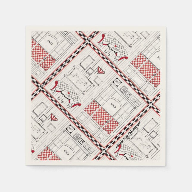 French Cafe Paper Napkins (Front)