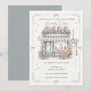 French Cafe Paris Theme Eiffel Tower Bridal Shower Invitation