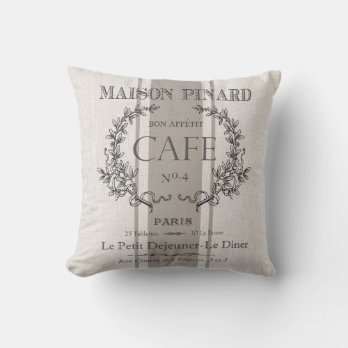 french cafe pillow