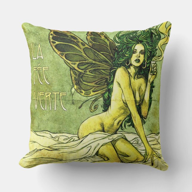 French Cafe Poster c1885 Throw Pillow (Front)