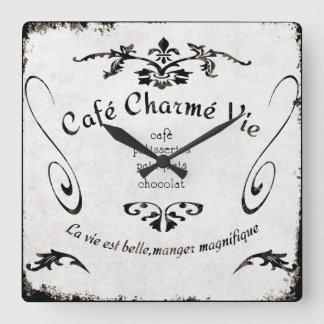 French Cafe Sign Clock