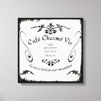 French Cafe Sign on canvas