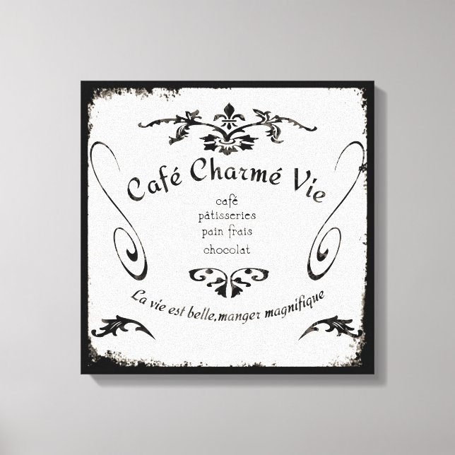 French Cafe Sign on canvas (Front)