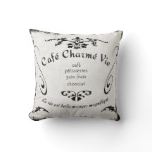 French Cafe Sign - Pillow