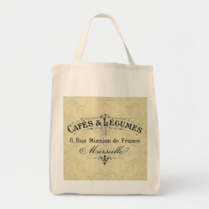 French Cafes & Legumes Grocery Tote Bag