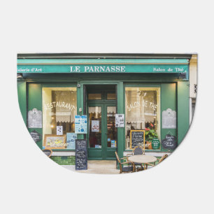 French cafes: Versailles cozy scene. Doormat