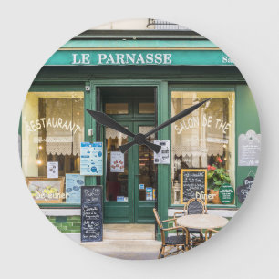 French cafes: Versailles cozy scene. Large Clock