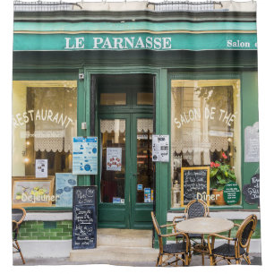 French cafes: Versailles cozy scene. Shower Curtain