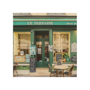 French cafes: Versailles cozy scene. Wood Wall Art