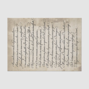 French Calligraphy Vintage Script Tissue Paper
