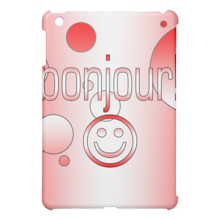 French Canadian Gifts Hello Bonjour + Smiley Face iPad Mini Cover