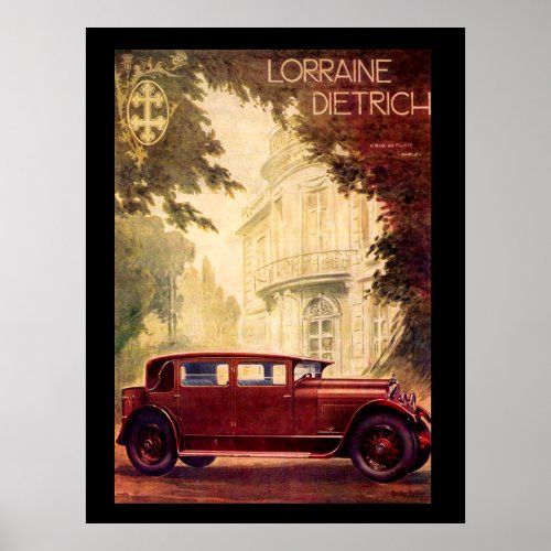 French Car 1920s Vintage Poster