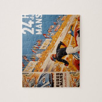 French Car Race Vintage - 24h Du Mans Jigsaw Puzzle by 13FrenchStreet at Zazzle