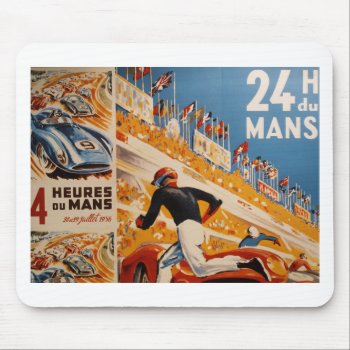 French Car Race Vintage - 24h Du Mans Mouse Pad by 13FrenchStreet at Zazzle