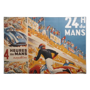 French Car Race Vintage - 24h Du Mans Placemat by 13FrenchStreet at Zazzle