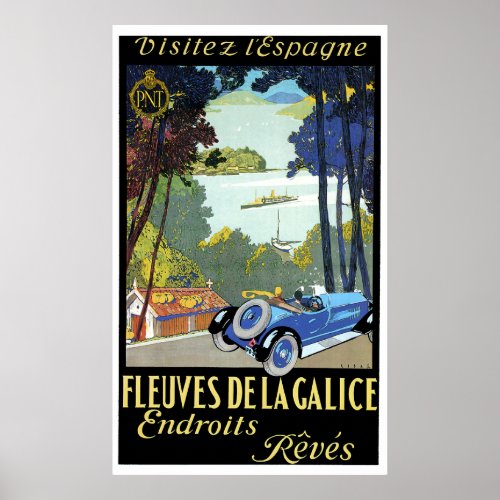 French Car Travel Ad Poster