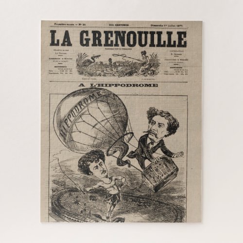 French Caricature Of Balloonist In Hot Air Balloon Jigsaw Puzzle