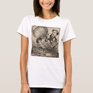French Caricature Of Balloonist In Hot Air Balloon T-Shirt