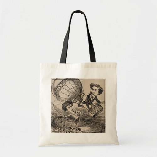 French Caricature Of Balloonist In Hot Air Balloon Tote Bag