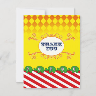 French Carnival Thank You Flat Note Card