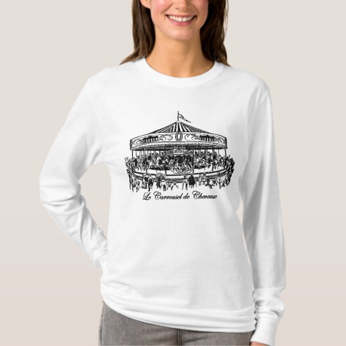 French Carousel Horses Apparel and Gifts T_Shirt