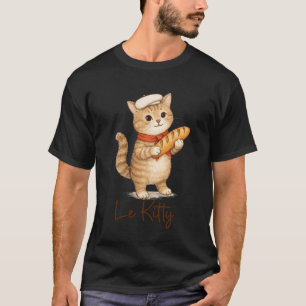 French Cat Baguette Bakery Bread Meet Me in France T-Shirt