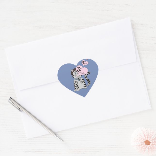 French cat kisses and hugs stickers (Envelope)