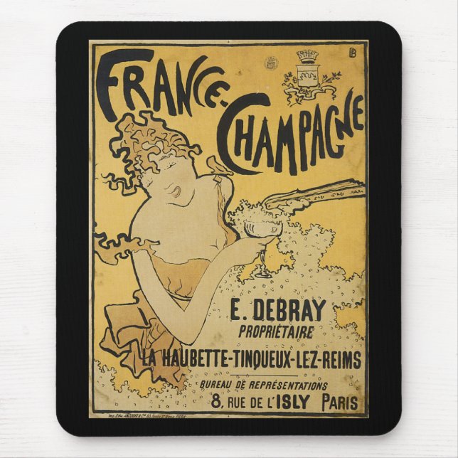 French Champagne Mouse Pad (Front)
